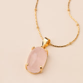 Oval Rose Quartz Pendant