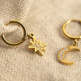 Cubic Zirconia Star and Moon Huggies - Jerne by Jodie