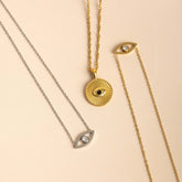 Black Stone Evil Eye Pendant - Jerne by Jodie