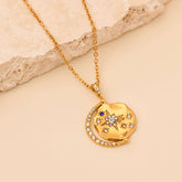 Multicoloured Star & Moon Necklace