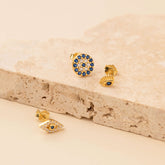 Blue Aura Evil Eye Studs (set of 3)