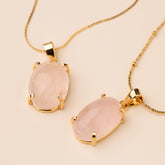Oval Rose Quartz Pendant