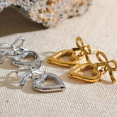 Heart Bow Earrings - Jerne by Jodie