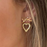 Heart Bow Earrings - Jerne by Jodie