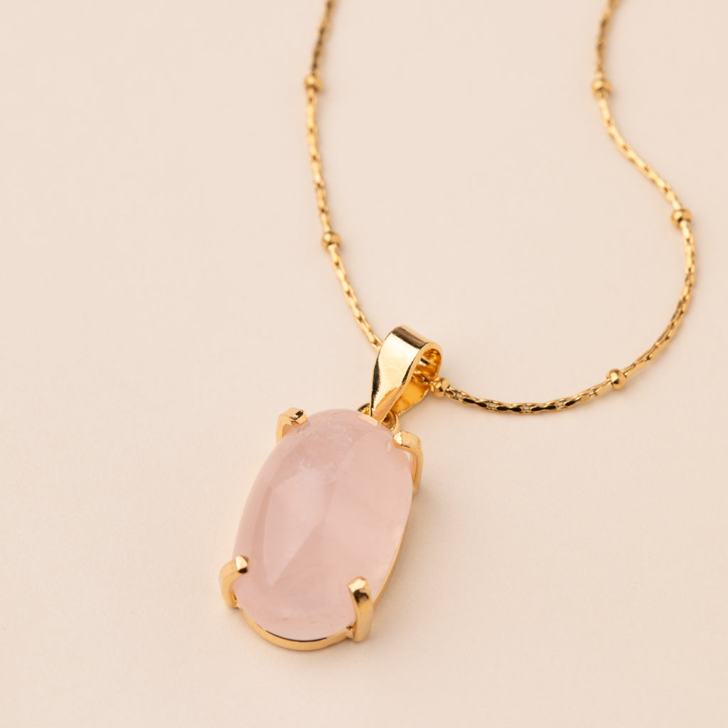 Oval Rose Quartz Pendant