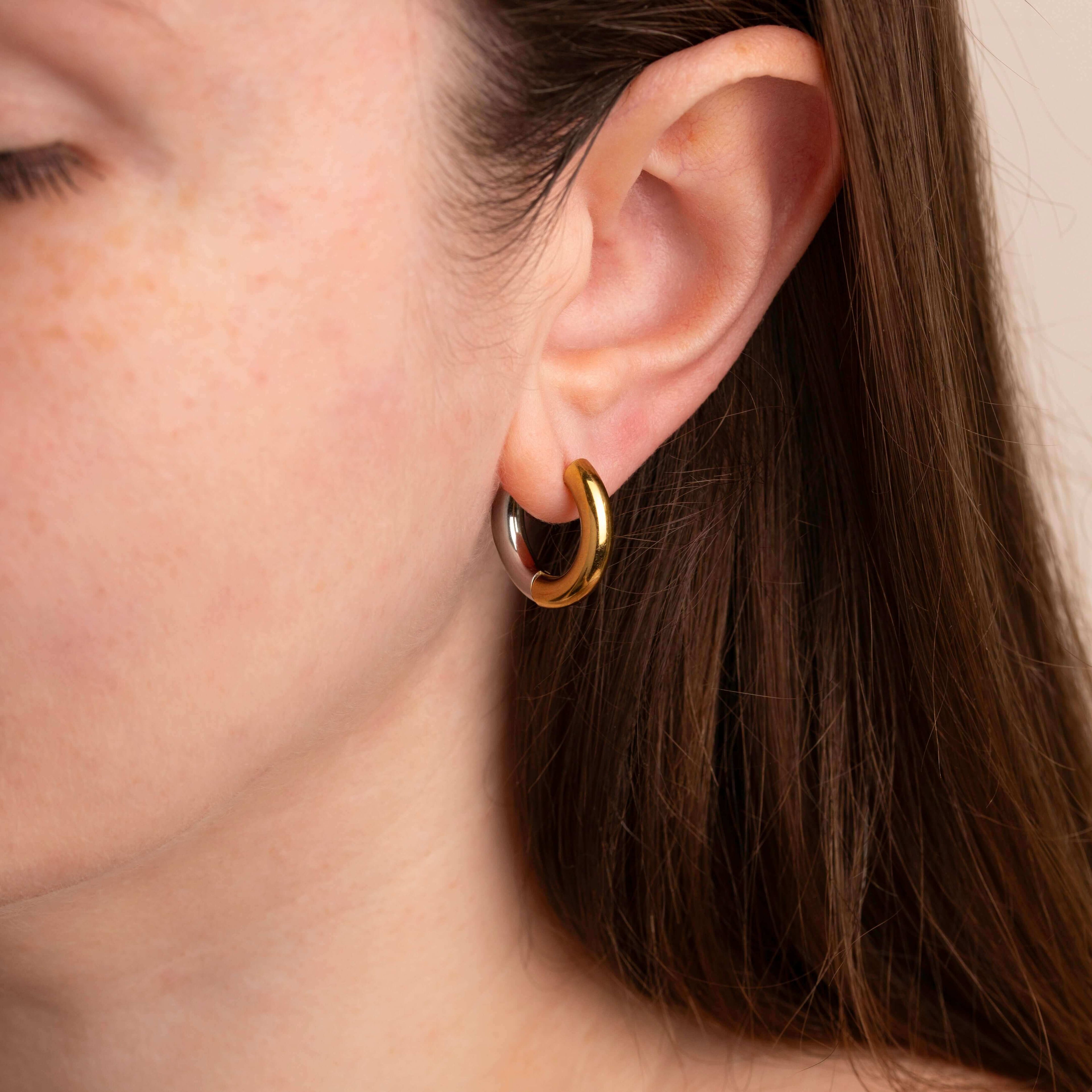 Two-Tone  Hoop Earrings
