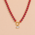 Beaded Charm Necklace Cherry Pop