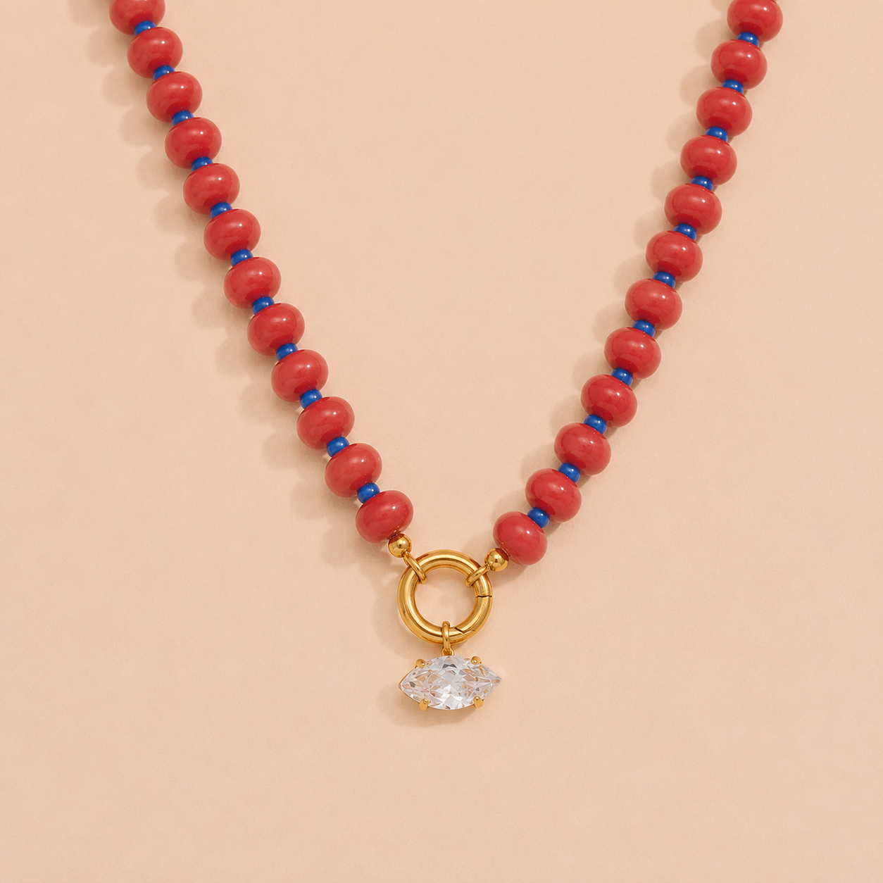 Beaded Charm Necklace (White on Pre order - due 31/07)