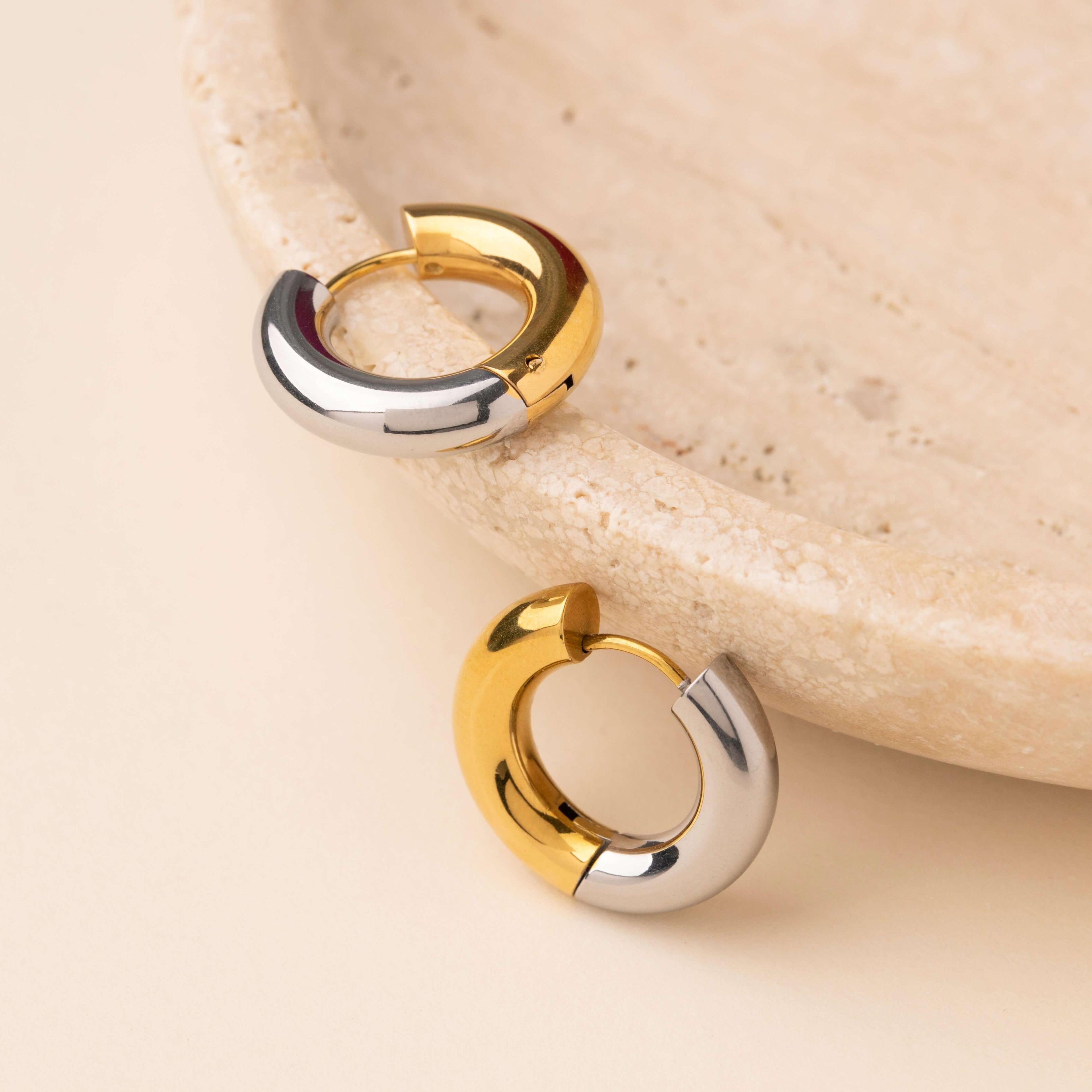 Two-Tone  Hoop Earrings