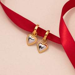 Two-Tone  Heart Huggies