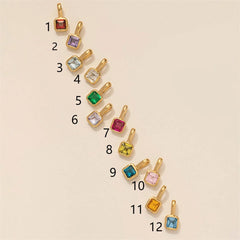 Gold birthstone charms - birth month charms