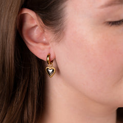 Two-Tone  Heart Huggies