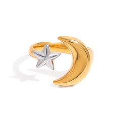 Star & Moon Ring