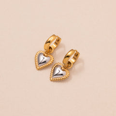 Two-Tone  Heart Huggies