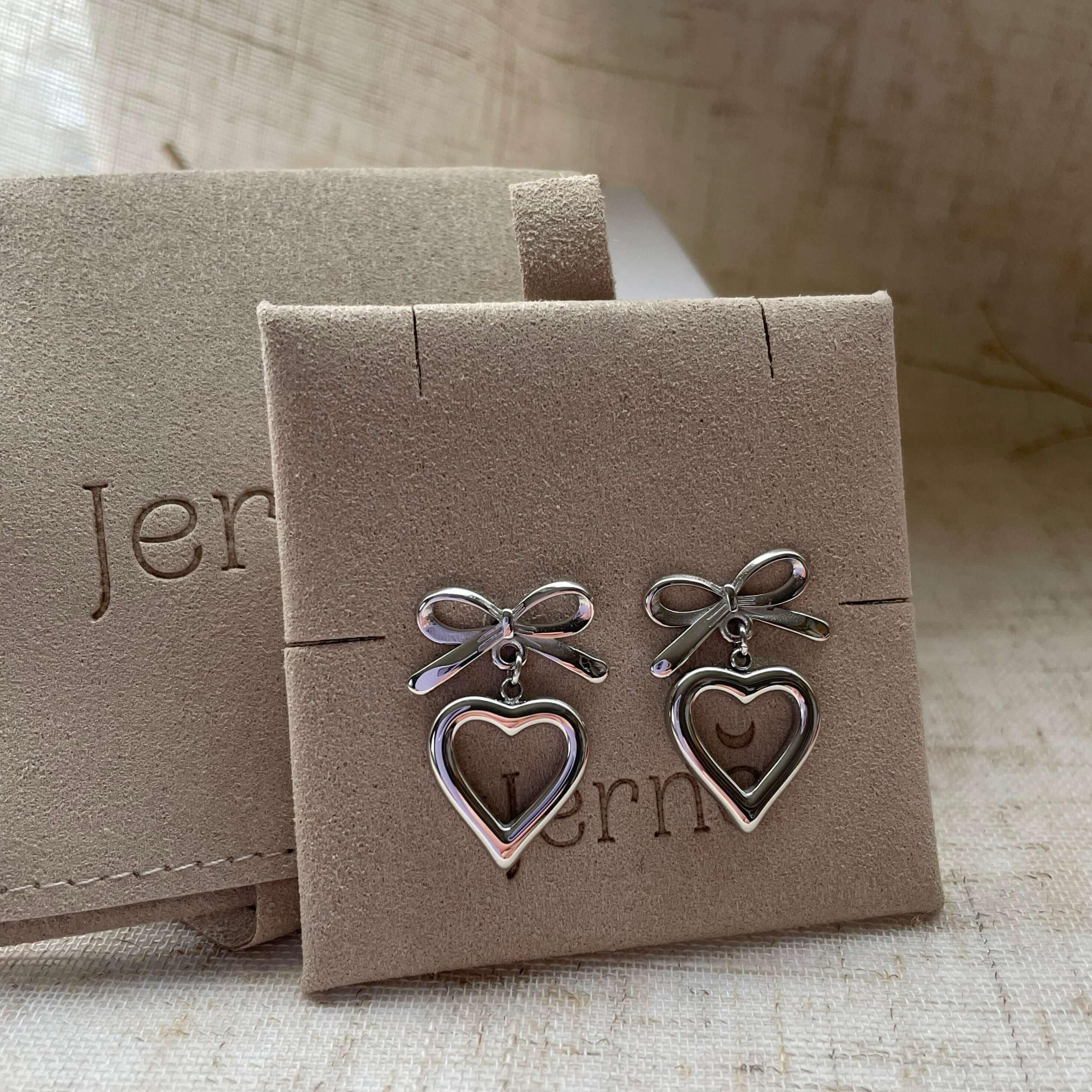 Heart Bow Earrings - Jerne by Jodie