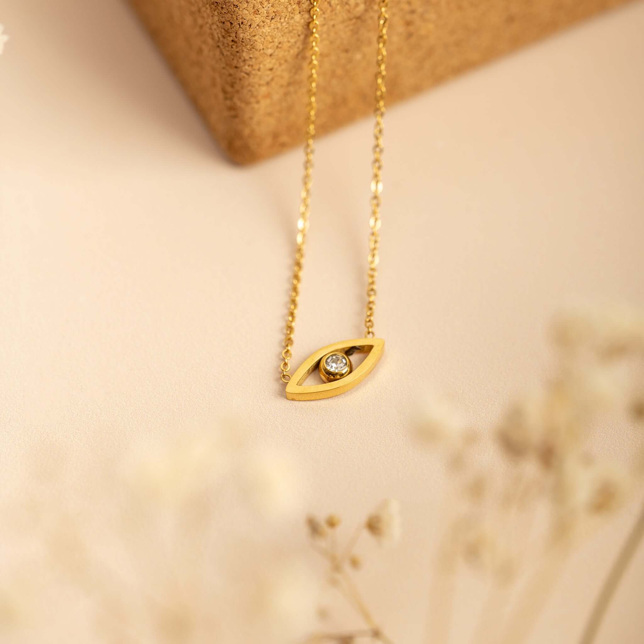 Cubic Zirconia Evil Eye Pendant - Jerne by Jodie