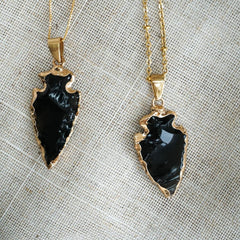 Raw Black Obsidian Pendant - Jerne by Jodie