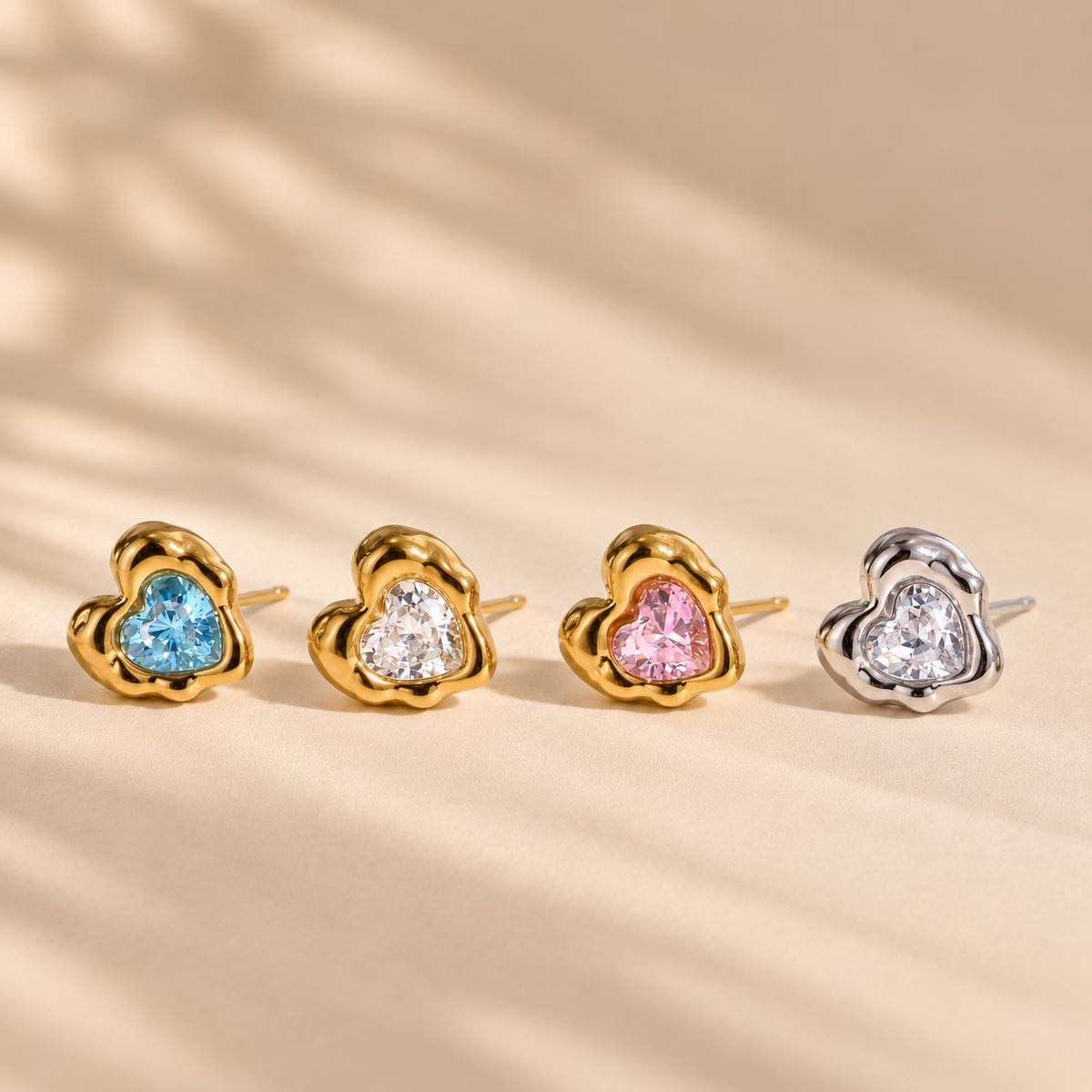 Peony Heart Studs