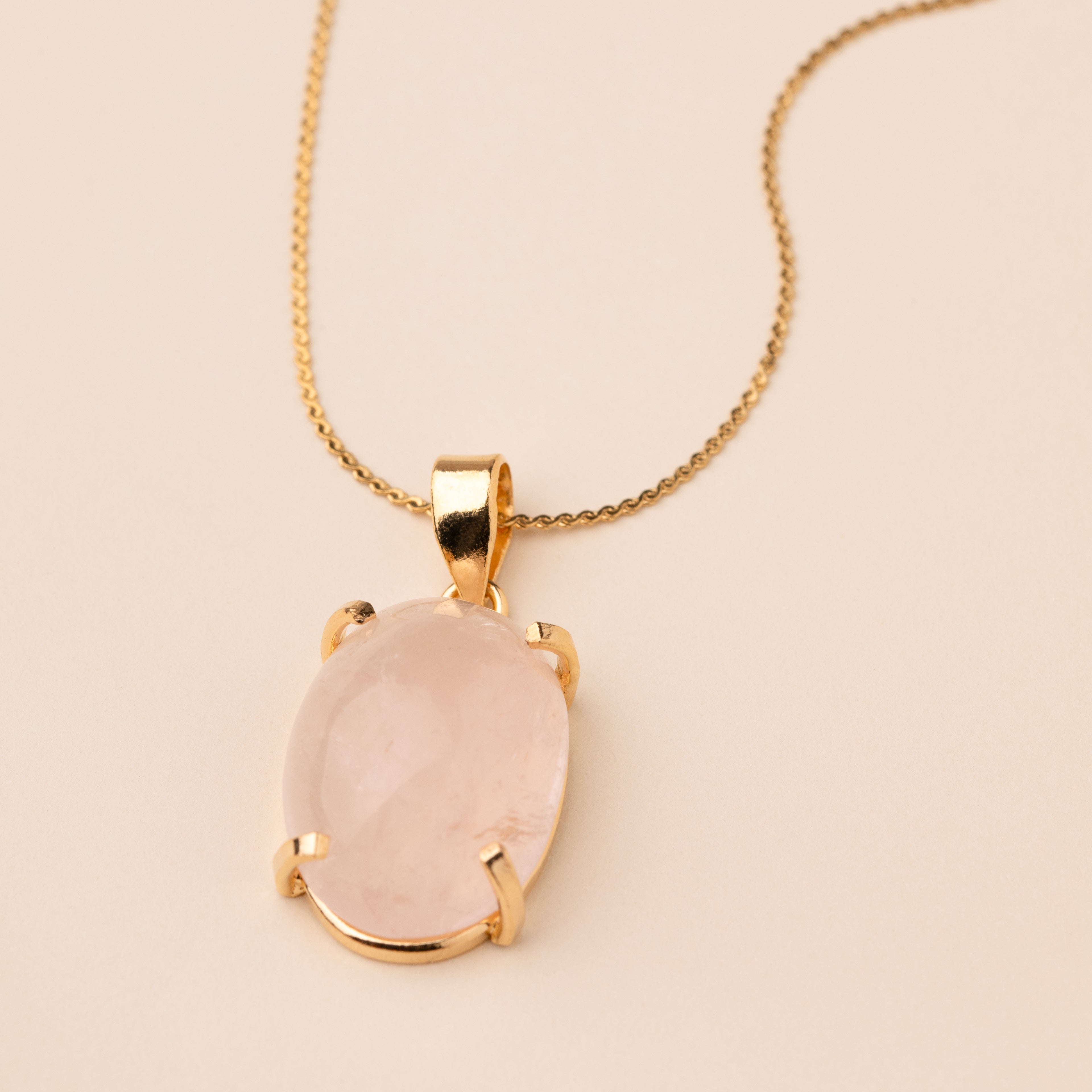 Oval Rose Quartz Pendant