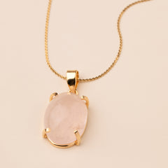 Oval Rose Quartz Pendant