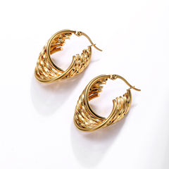 Basket Weave Large Hoops