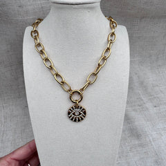 Chunky Evil Eye / Sun Necklace