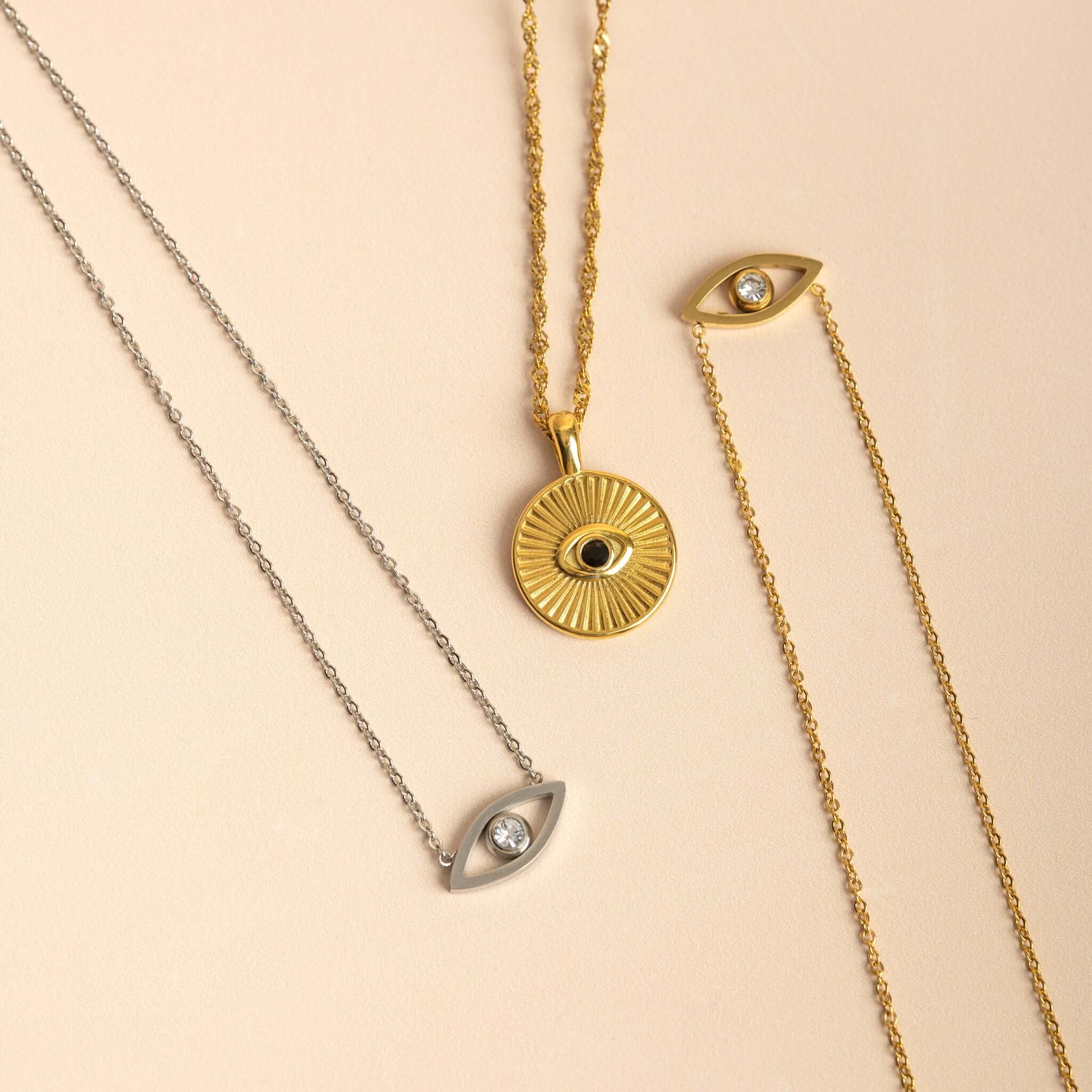 Cubic Zirconia Evil Eye Pendant - Jerne by Jodie