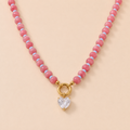 Beaded Charm Necklace (White & Pink Pre order - due 31/07)