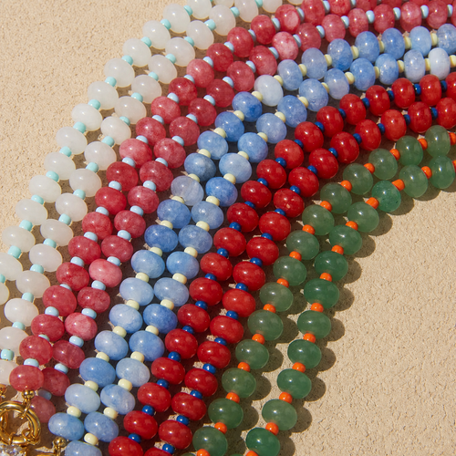Beaded Charm Necklace Crystal Glow