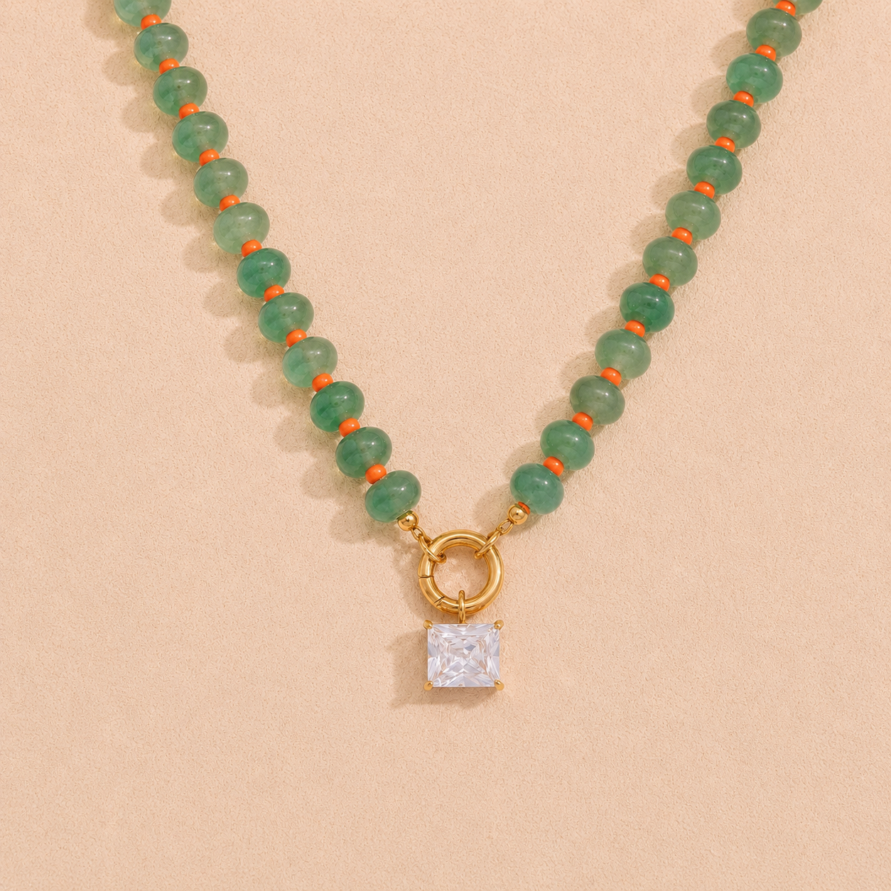 Beaded Charm Necklace (White on Pre order - due 31/07)