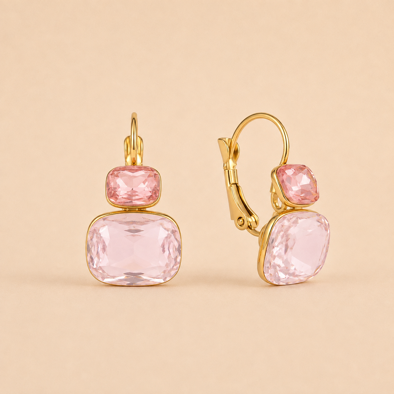 Bloom Crystal Earrings Pink Petal