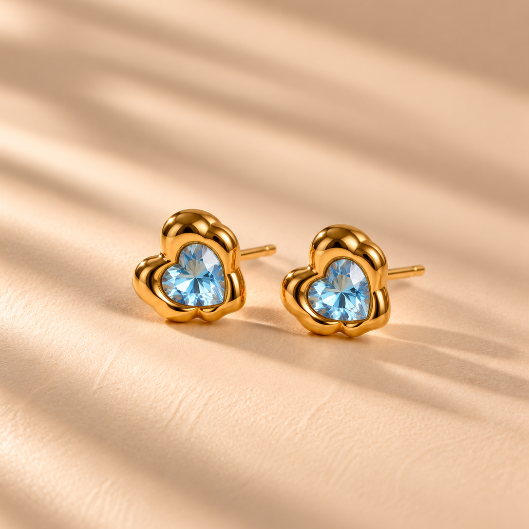 Bluebell Heart Studs