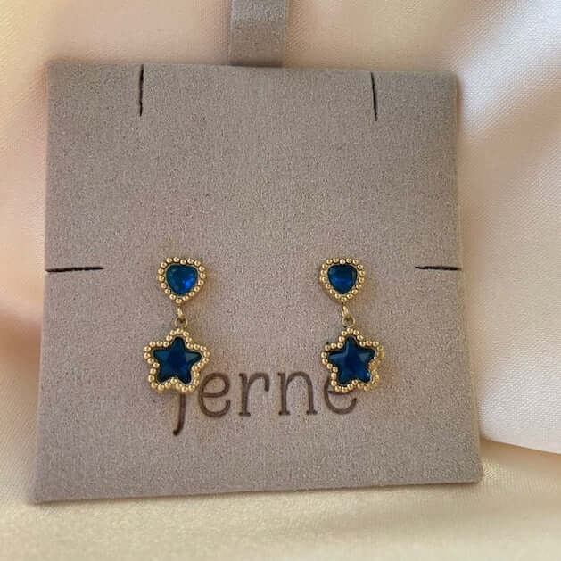 Heart and Star Drop Earrings - Jerne by Jodie