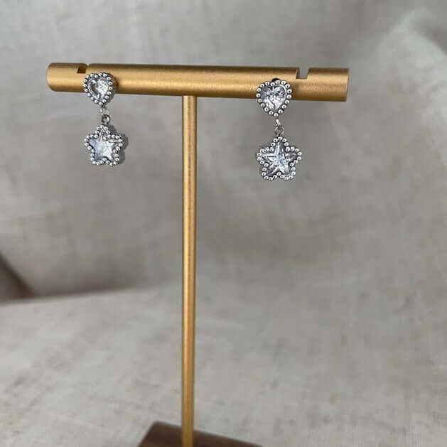 Heart and Star Drop Earrings - Jerne by Jodie