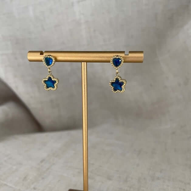Heart and Star Drop Earrings - Jerne by Jodie