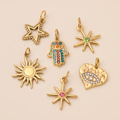 Gold Birthstone Charm Necklace