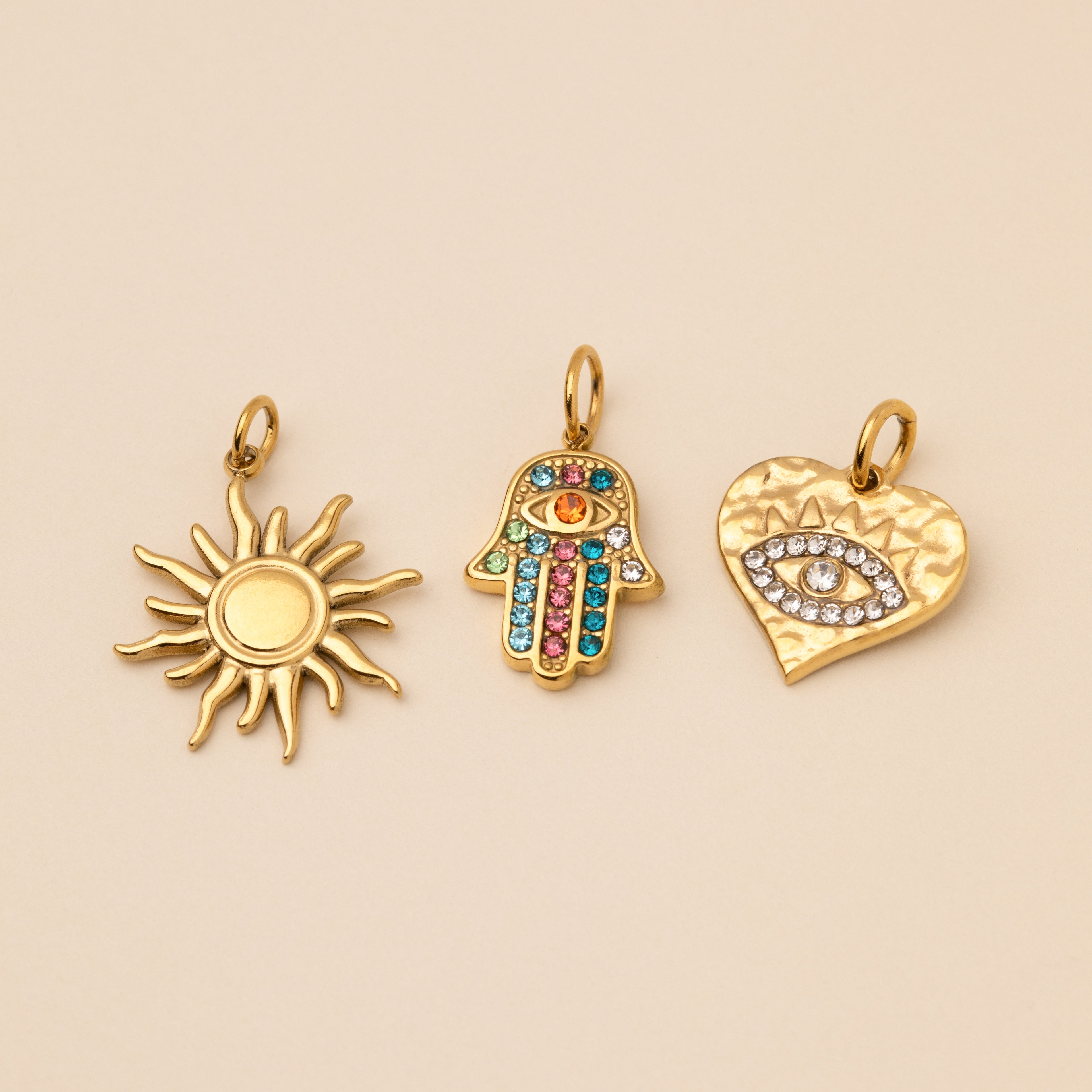 Heart Evil Eye Necklace Charm