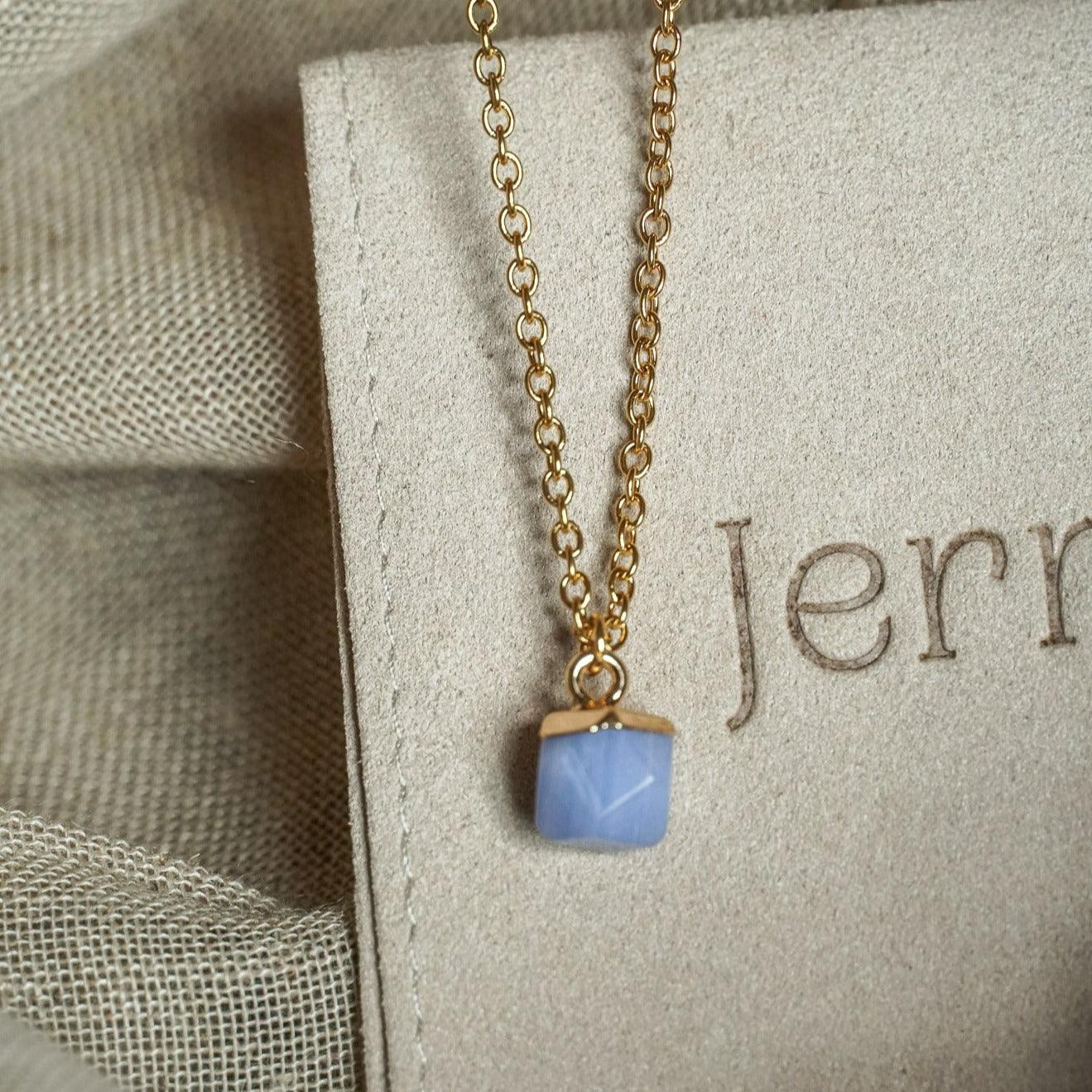 Blue Lace Agate pendant necklace - Jerne by Jodie