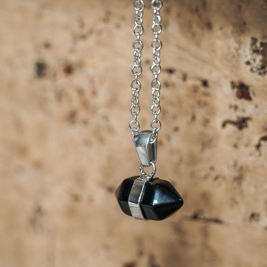 Black Obsidian pendant necklace - Jerne by Jodie