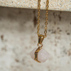 Rose Quartz pendant necklace - Jerne by Jodie