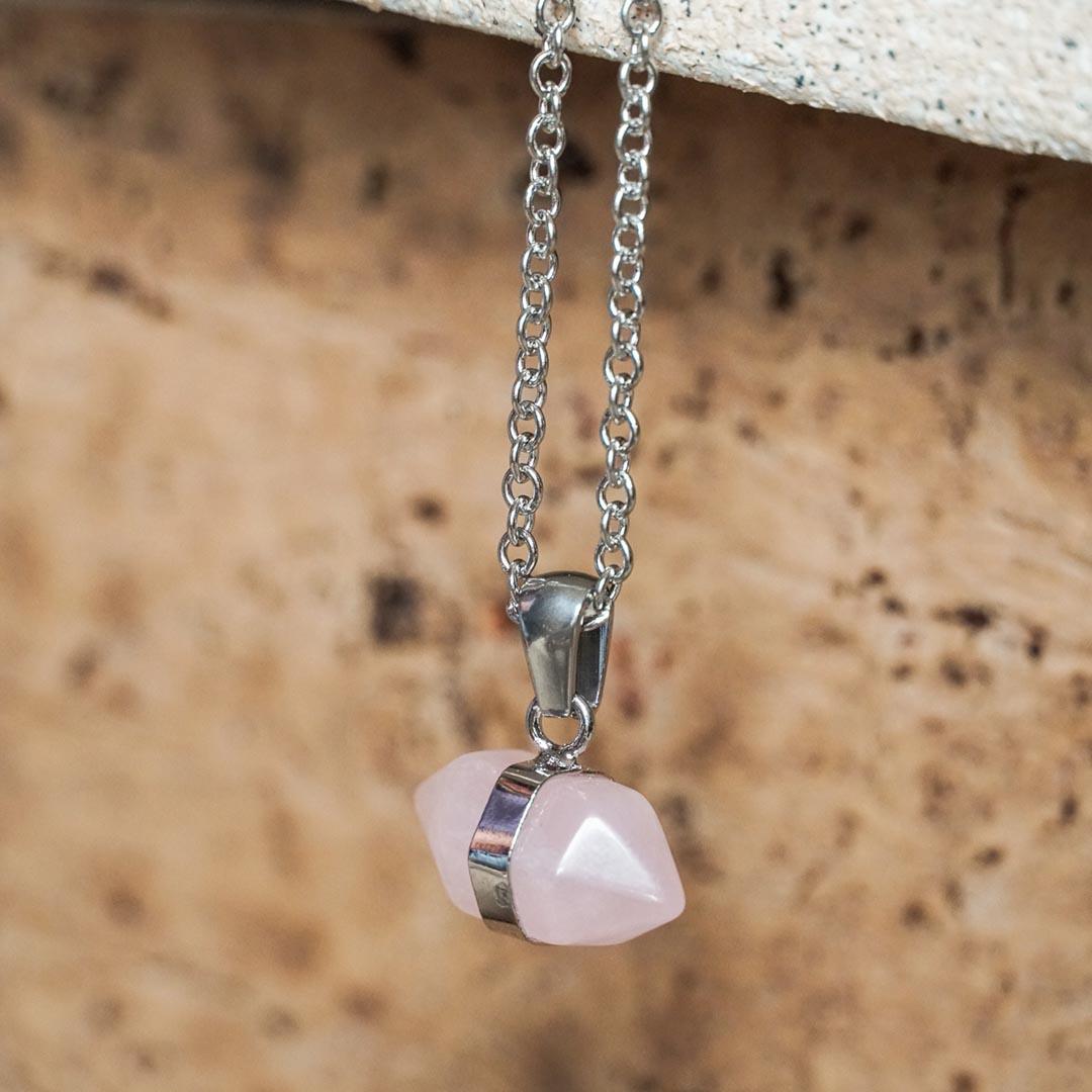 Rose Quartz pendant necklace - Jerne by Jodie