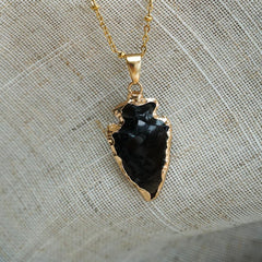 Raw Black Obsidian Pendant - Jerne by Jodie