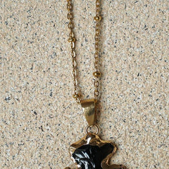 Raw Black Obsidian Pendant - Jerne by Jodie