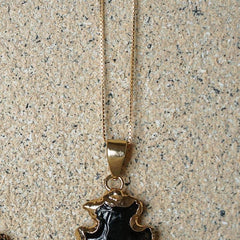 Raw Black Obsidian Pendant - Jerne by Jodie